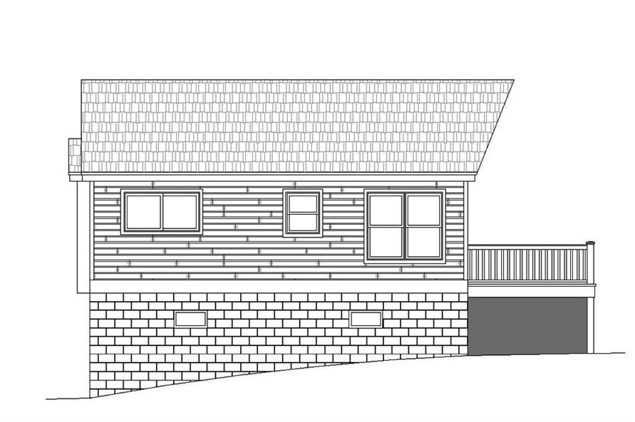 Home Plan Right Elevation of this 1-Bedroom,780 Sq Ft Plan -196-1068
