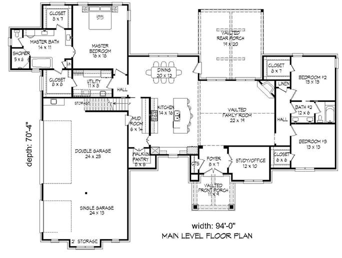 Luxury House - 3–4 Bedrms, 3 Baths - 3292 Sq Ft - Plan #196-1076