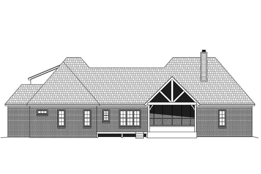 Home Plan Rear Elevation of this 3-Bedroom,3452 Sq Ft Plan -196-1086