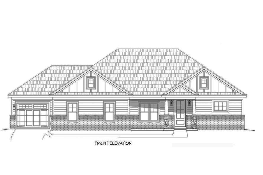 Home Plan Front Elevation of this 3-Bedroom,2090 Sq Ft Plan -196-1094