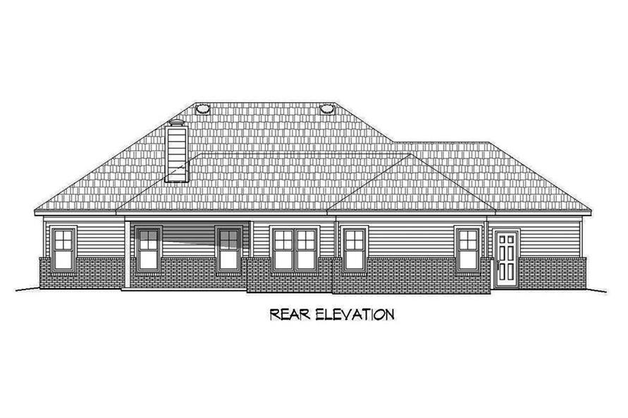 Home Plan Rear Elevation of this 3-Bedroom,2090 Sq Ft Plan -196-1094