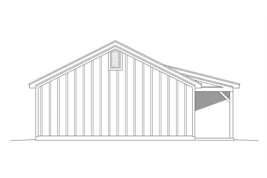 Home Plan Left Elevation of this 2-Bedroom,1000 Sq Ft Plan -196-1117