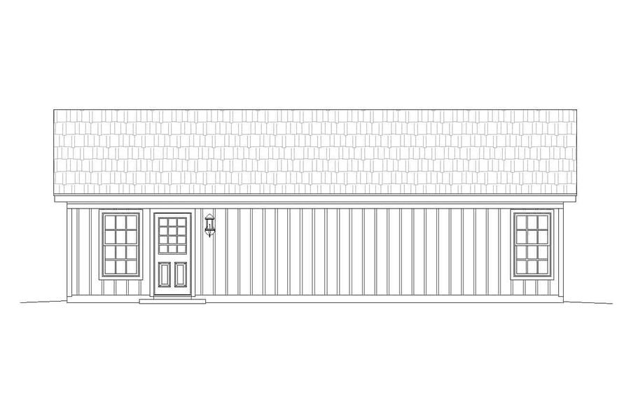 Home Plan Rear Elevation of this 2-Bedroom,1000 Sq Ft Plan -196-1117