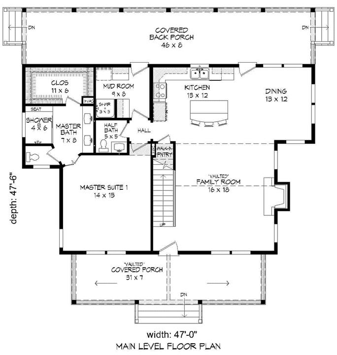 Country Home Plan - 2 Bedrms, 2.5 Baths - 2065 Sq Ft - #196-1124