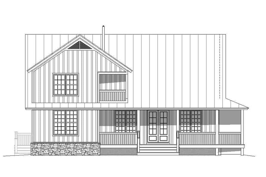 Home Plan Rear Elevation of this 3-Bedroom,2100 Sq Ft Plan -196-1140