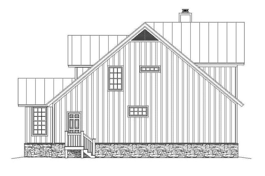 Home Plan Right Elevation of this 3-Bedroom,2100 Sq Ft Plan -196-1140