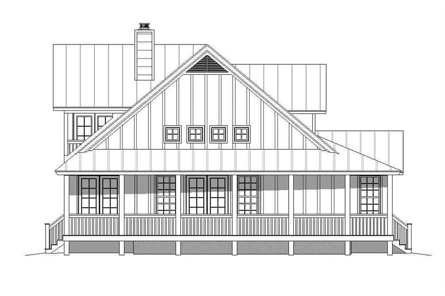 Home Plan Left Elevation of this 3-Bedroom,2100 Sq Ft Plan -196-1140