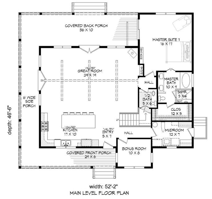 Country Cabin Home - 3 Bedrms, 2.5 Baths - 2200 Sq Ft - Plan #196-1139