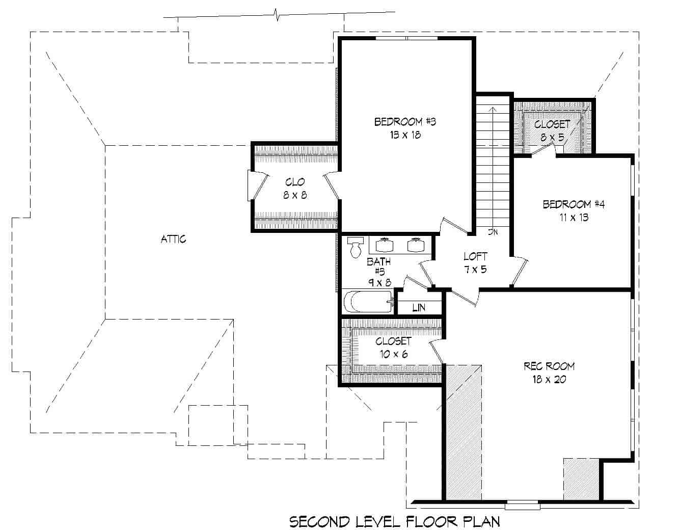 Tudor House Plan - 4 Bedrms, 2 Baths - 3036 Sq Ft - #196-1143