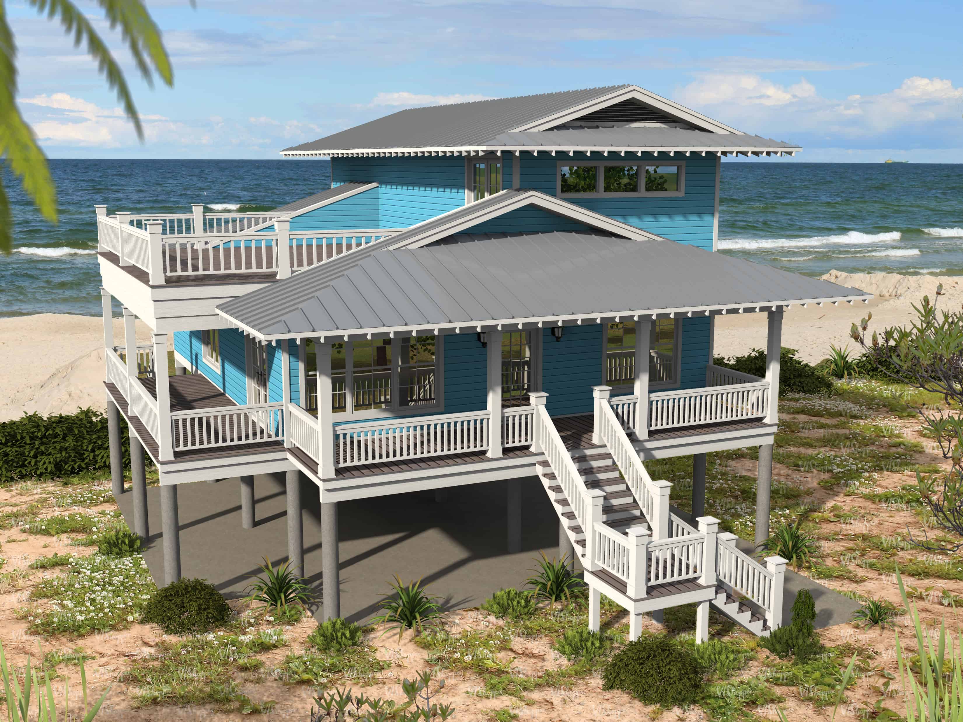 Beachfront Home Plan 3 Bedrms 4 Baths 2118 Sq Ft 196 1148