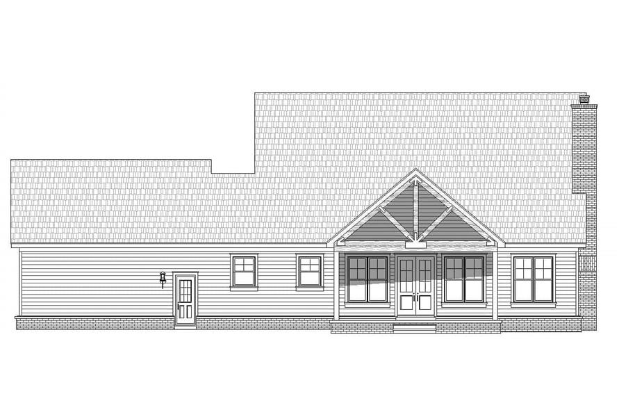 Home Plan Rear Elevation of this 3-Bedroom,2200 Sq Ft Plan -196-1149