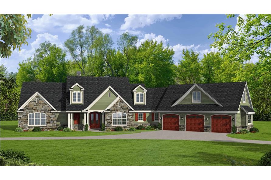 Front View of this 3-Bedroom,2950 Sq Ft Plan -196-1153