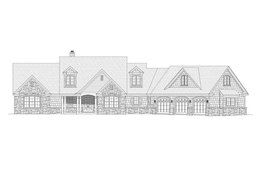 Home Plan Front Elevation of this 3-Bedroom,2950 Sq Ft Plan -196-1153