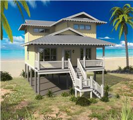 Coastal House Plan - 5 Bedrms, 3 Baths - 2310 Sq Ft - #196-1155