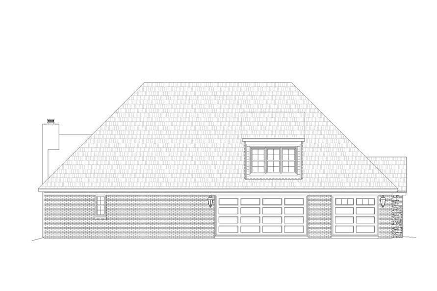 Home Plan Left Elevation of this 3-Bedroom,3817 Sq Ft Plan -196-1165