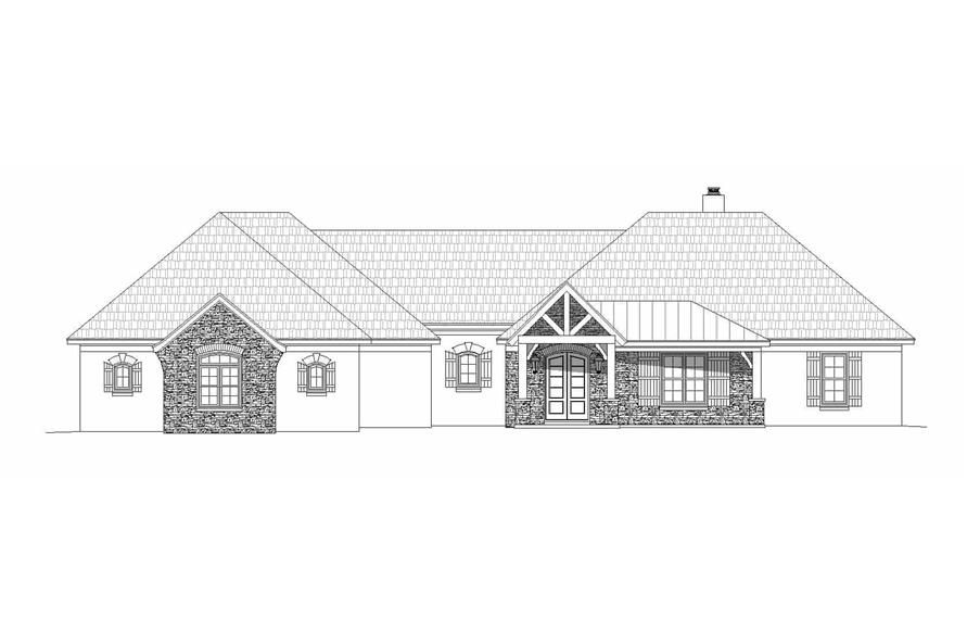 Home Plan Front Elevation of this 3-Bedroom,3012 Sq Ft Plan -196-1167