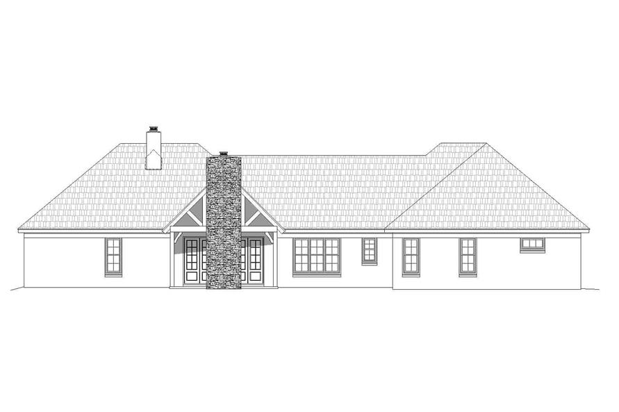 Home Plan Rear Elevation of this 3-Bedroom,3012 Sq Ft Plan -196-1167