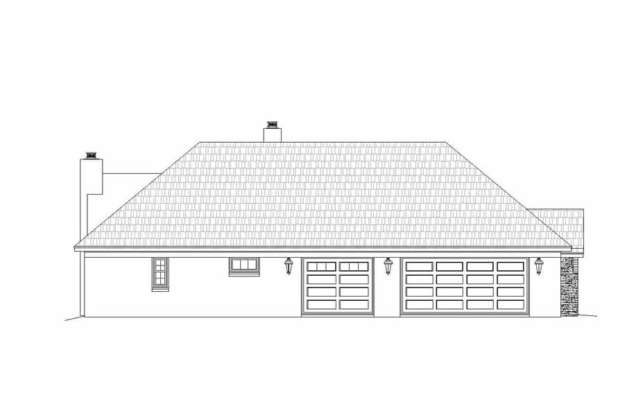 Home Plan Left Elevation of this 3-Bedroom,3012 Sq Ft Plan -196-1167