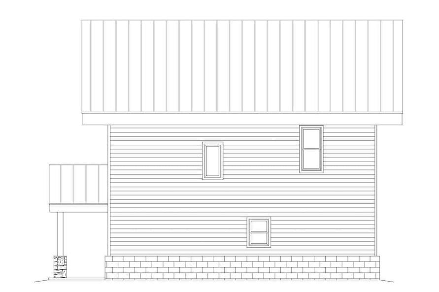 Home Plan Rear Elevation of this 3-Bedroom,1359 Sq Ft Plan -196-1189