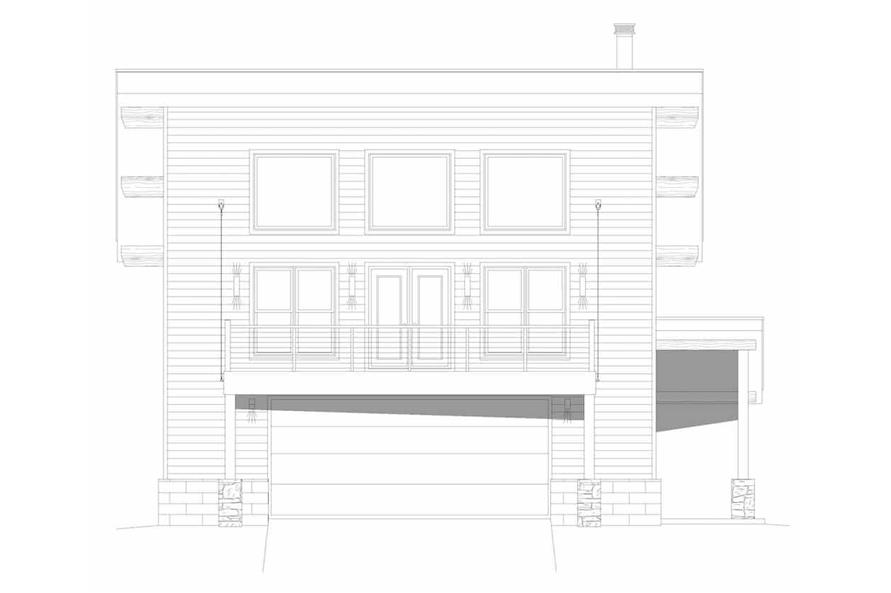 Home Plan Front Elevation of this 2-Bedroom,1359 Sq Ft Plan -196-1191