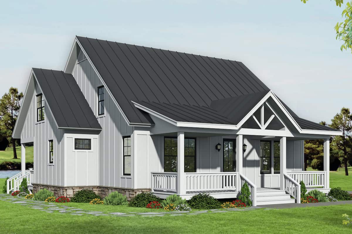 Farmhouse Home - 3 Bedrms, 2.5 Baths - 2227 Sq Ft - Plan #196-1193