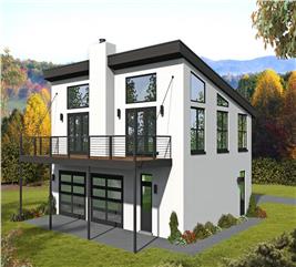 Contemporary Home - 1 Bedrms, 1.5 Baths - 1265 Sq Ft - Plan #196-1223