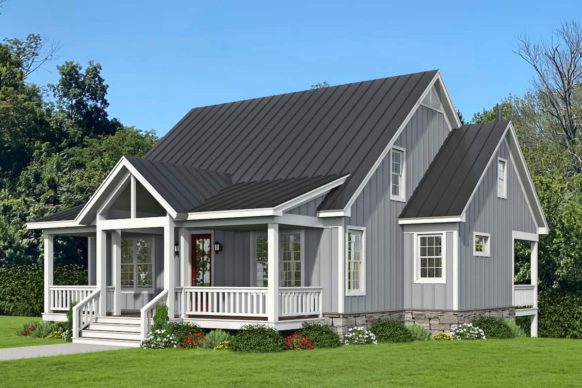 Farmhouse House - 3 Bedrms, 2.5 Baths - 2015 Sq Ft - Plan #196-1234