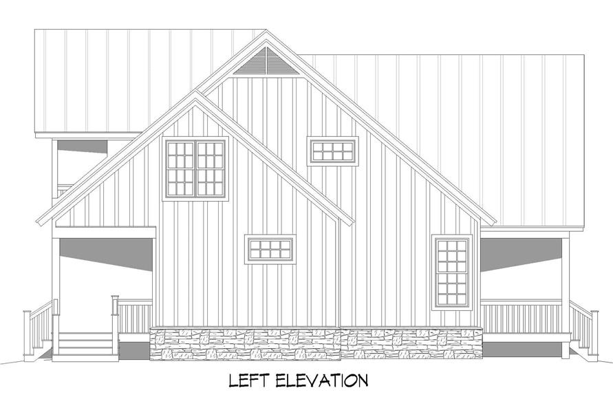 Home Plan Left Elevation of this 3-Bedroom,2100 Sq Ft Plan -196-1237