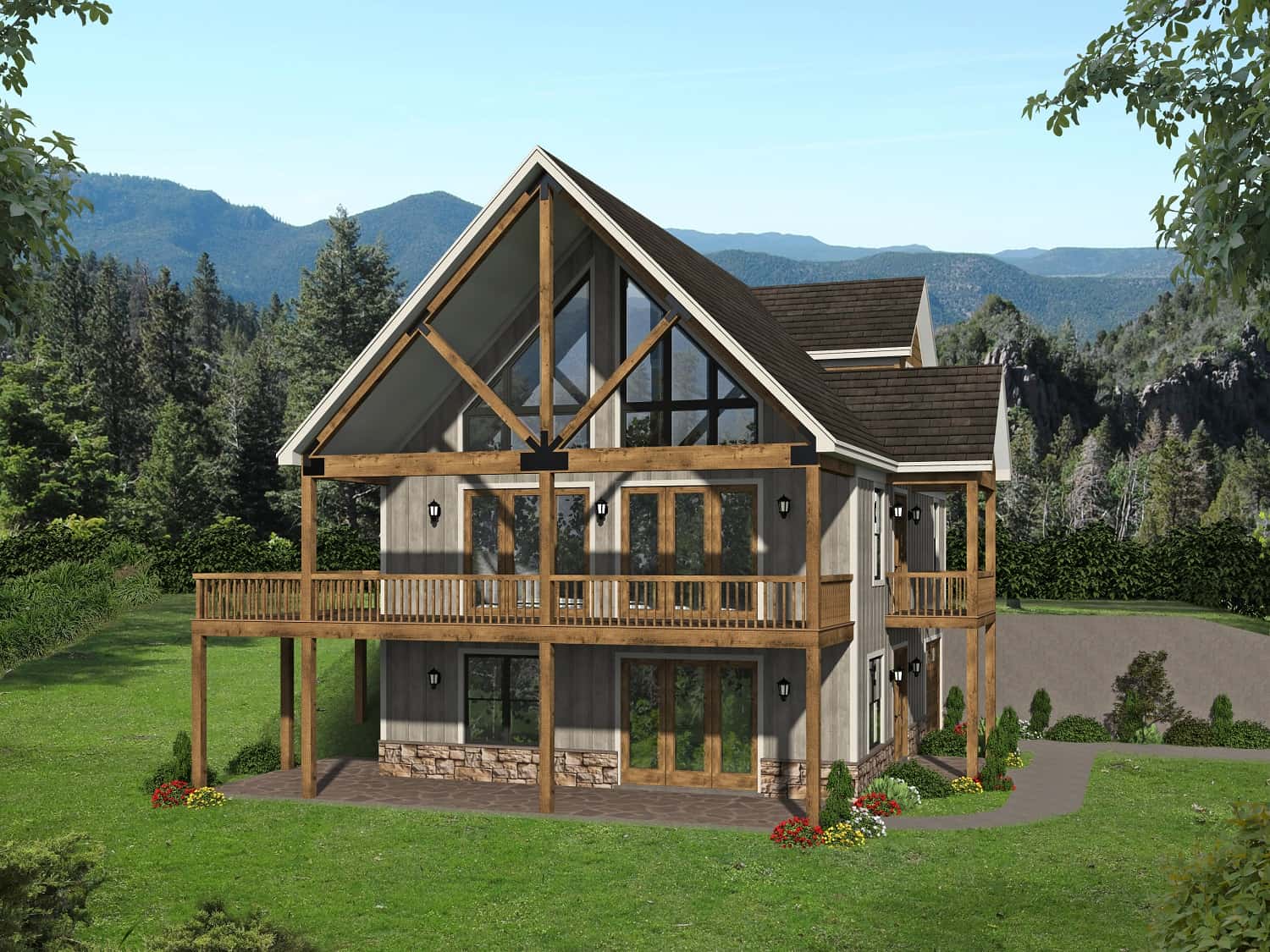 Rustic Home - 4 Bedrms, 3 Baths - 2537 Sq Ft - Plan #196-1239