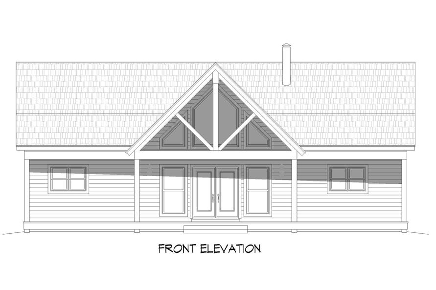 Home Plan Front Elevation of this 2-Bedroom,1500 Sq Ft Plan -196-1250