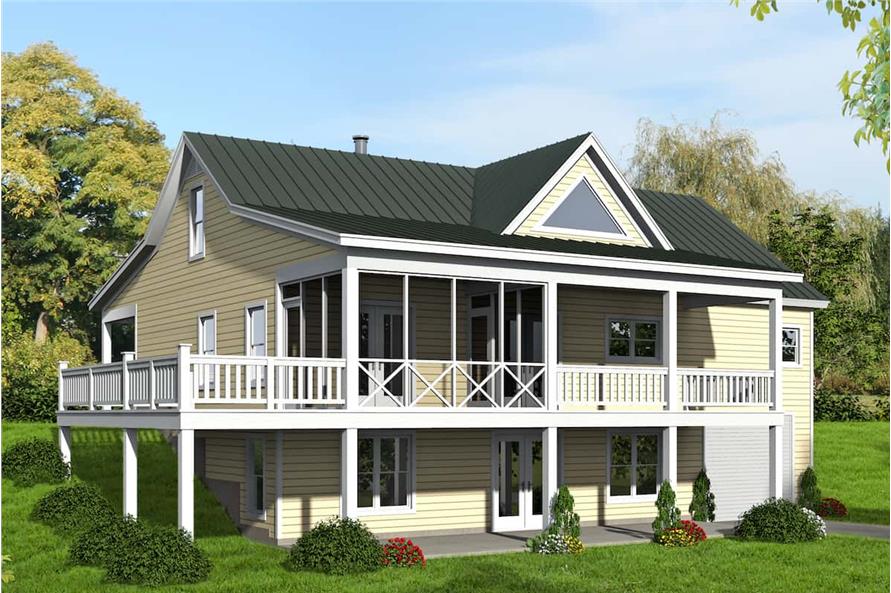 Rear View of this 2-Bedroom, 1500 Sq Ft Plan - 196-1250