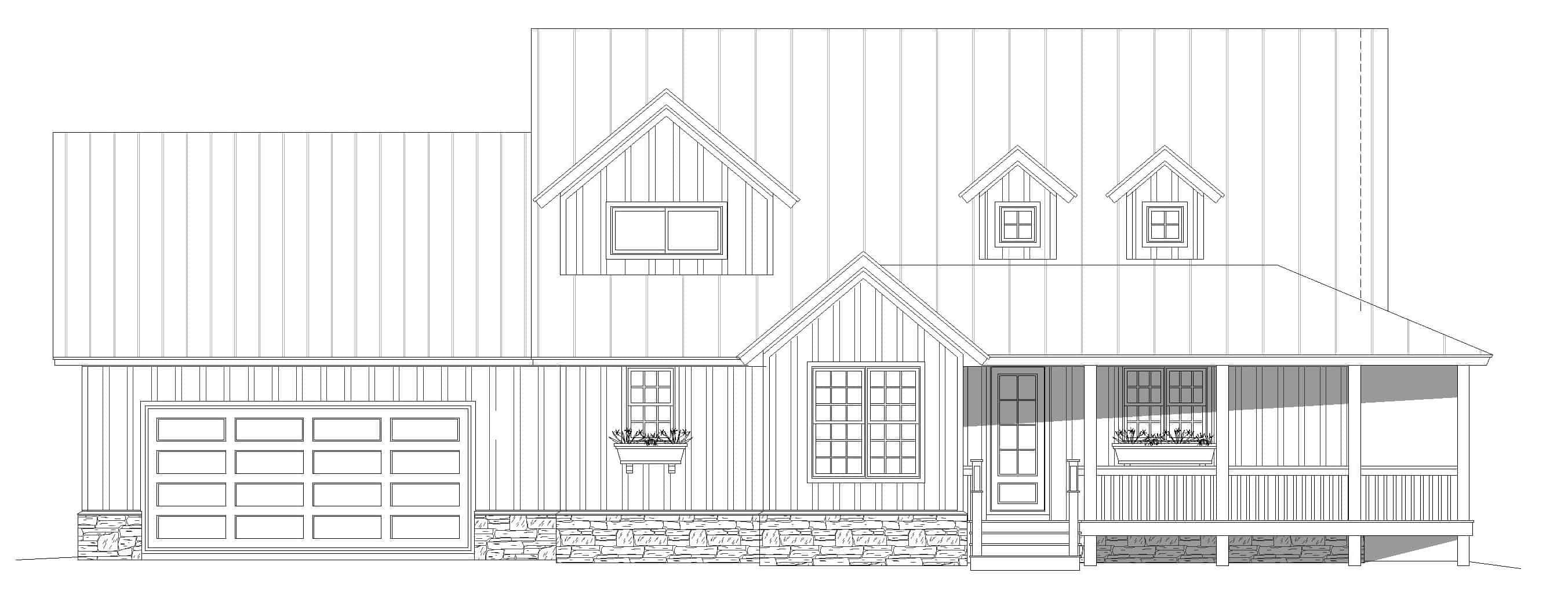 Farmhouse Home - 3 Bedrms, 2.5 Baths - 2123 Sq Ft - Plan #196-1251