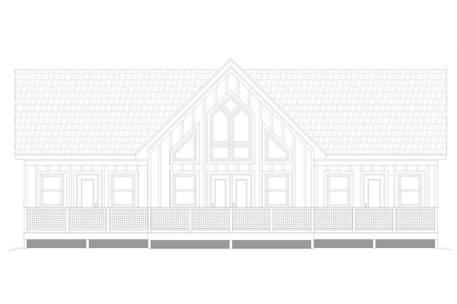 Home Plan Rear Elevation of this 2-Bedroom,1586 Sq Ft Plan -196-1253