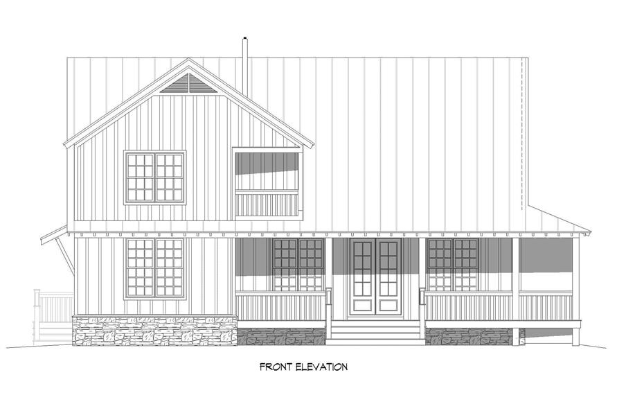 Home Plan Front Elevation of this 3-Bedroom,2200 Sq Ft Plan -196-1255