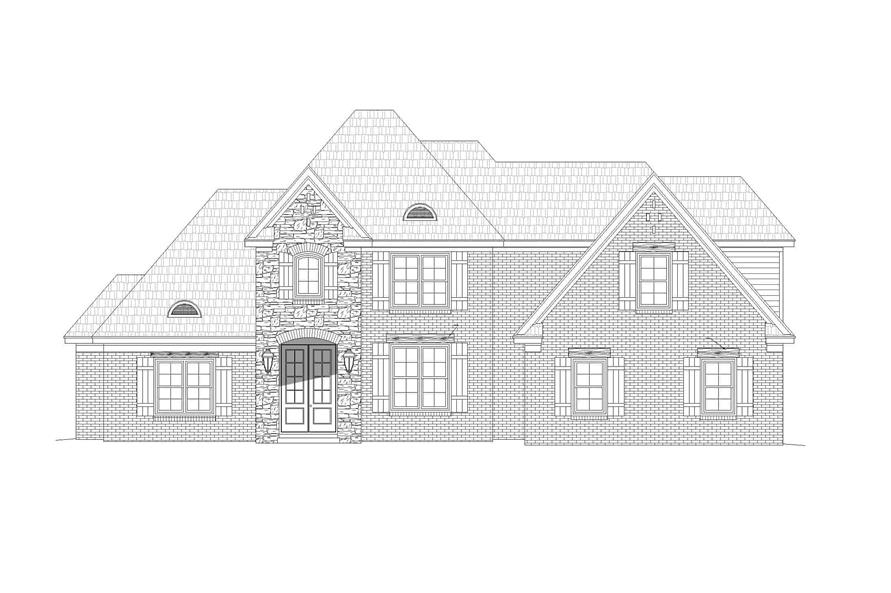 Home Plan Front Elevation of this 4-Bedroom,3372 Sq Ft Plan -196-1263