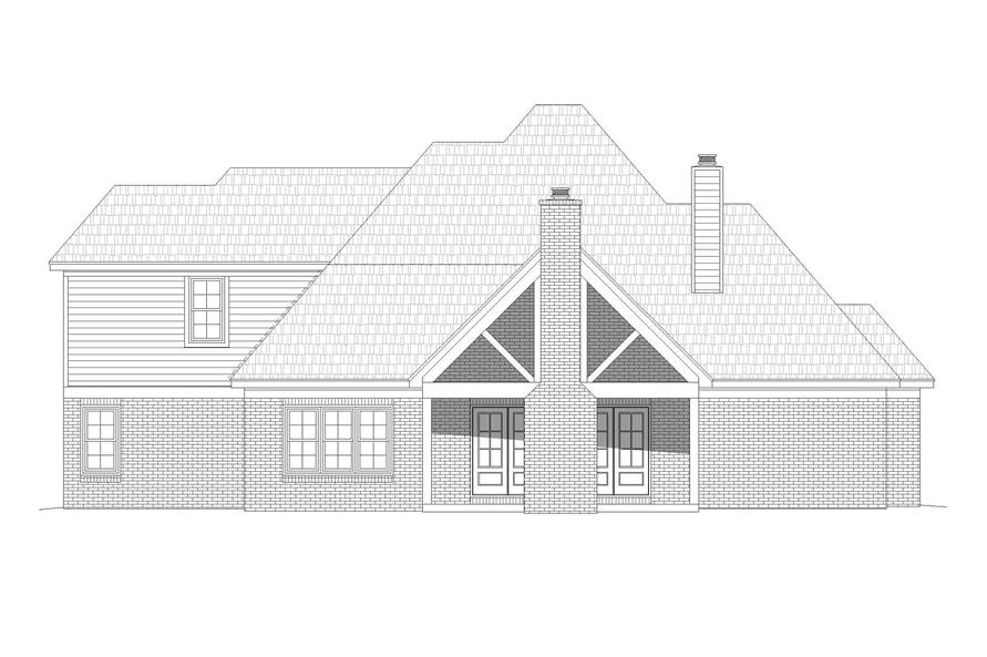 Home Plan Rear Elevation of this 4-Bedroom,3372 Sq Ft Plan -196-1263