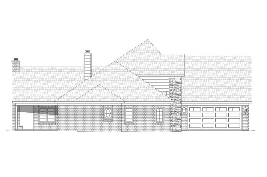 Home Plan Right Elevation of this 4-Bedroom,3372 Sq Ft Plan -196-1263