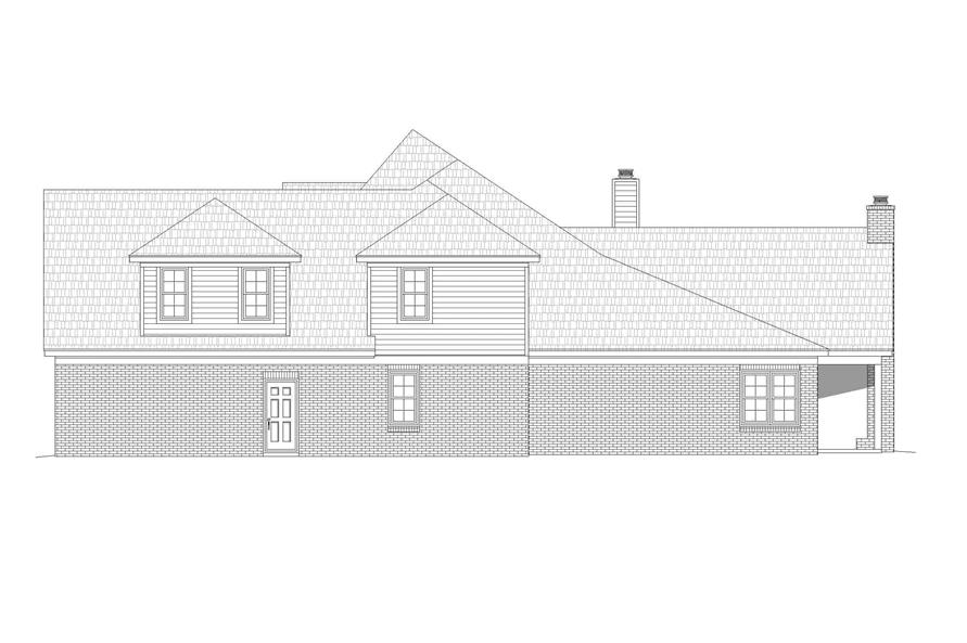 Home Plan Left Elevation of this 4-Bedroom,3372 Sq Ft Plan -196-1263