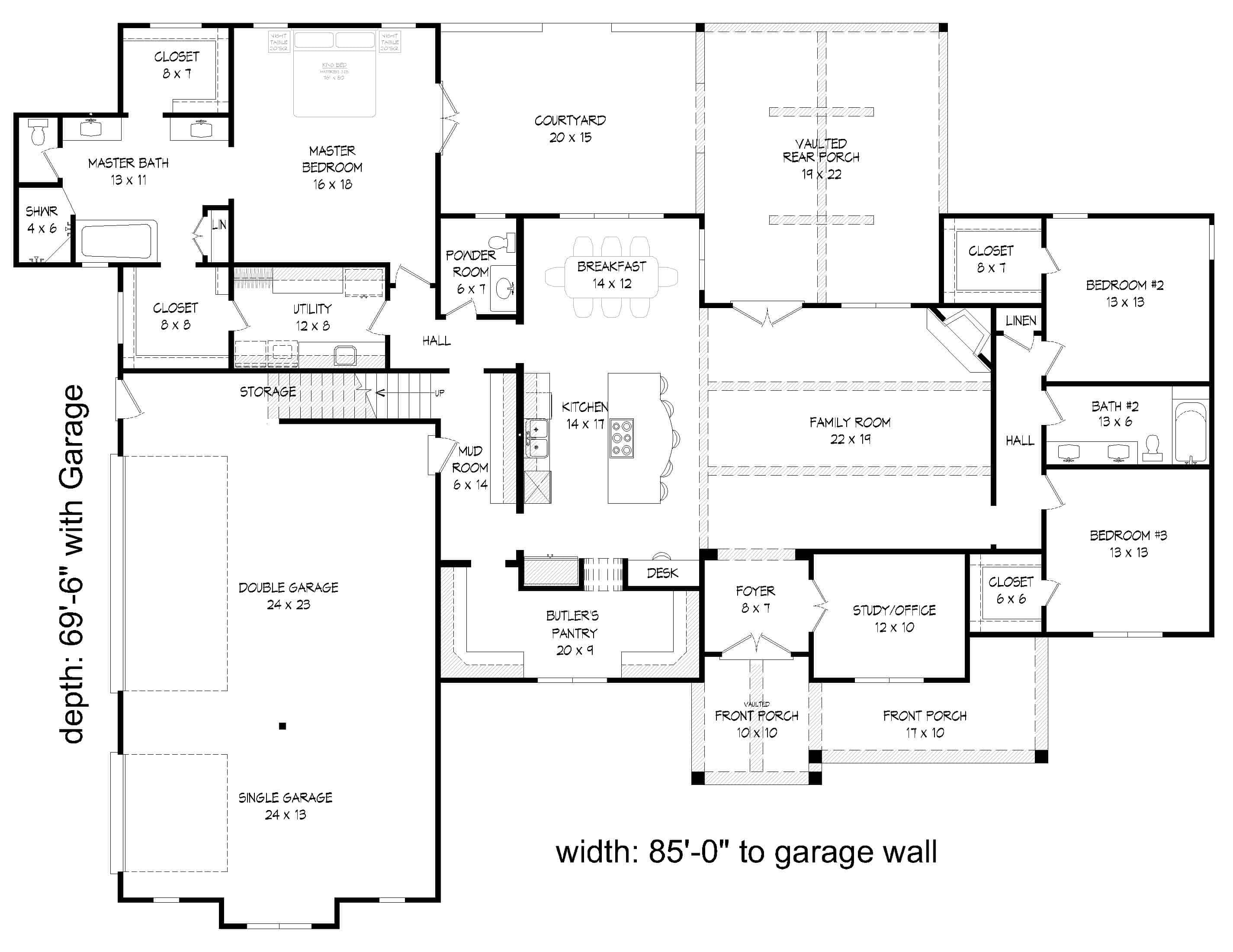 California Style Home - 3 Bedrms, 2.5 Baths - 3667 Sq Ft - Plan #196-1269