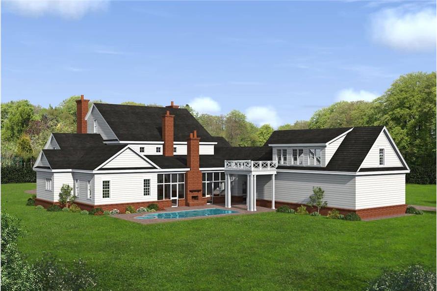 Rear View of this 5-Bedroom, 7200 Sq Ft Plan - 196-1273