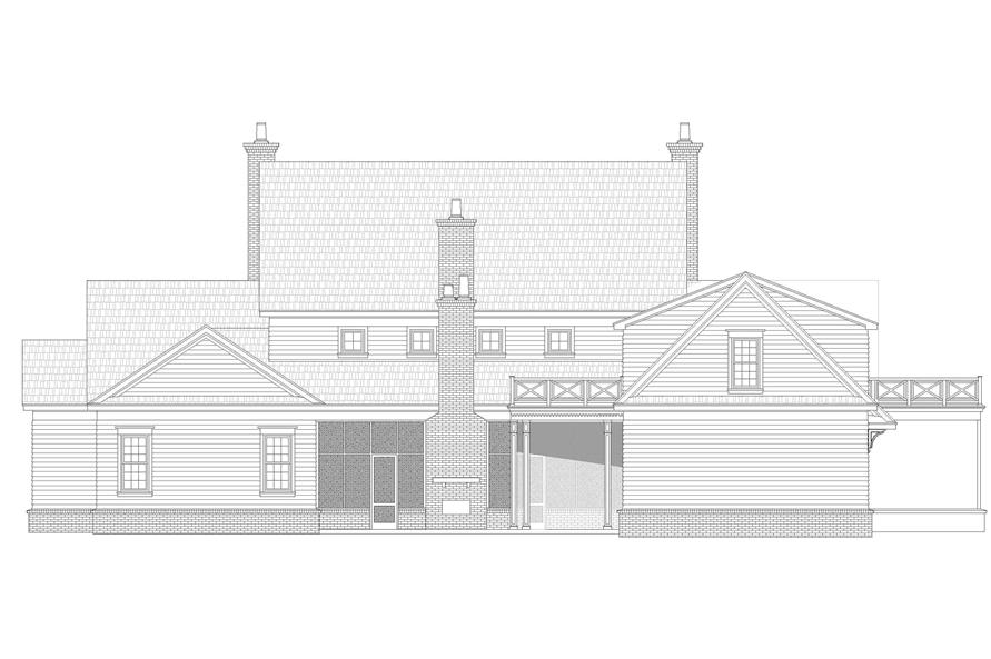 Home Plan Rear Elevation of this 5-Bedroom,7200 Sq Ft Plan -196-1273