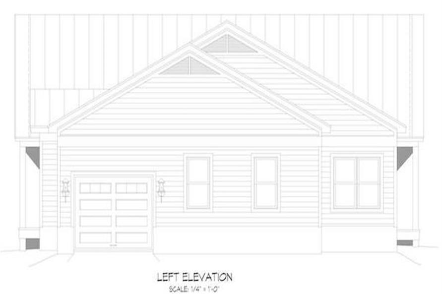 Home Plan Left Elevation of this 22-Bedroom,1763 Sq Ft Plan -196-1285