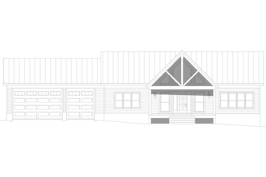 Home Plan Front Elevation of this 22-Bedroom,1763 Sq Ft Plan -196-1285