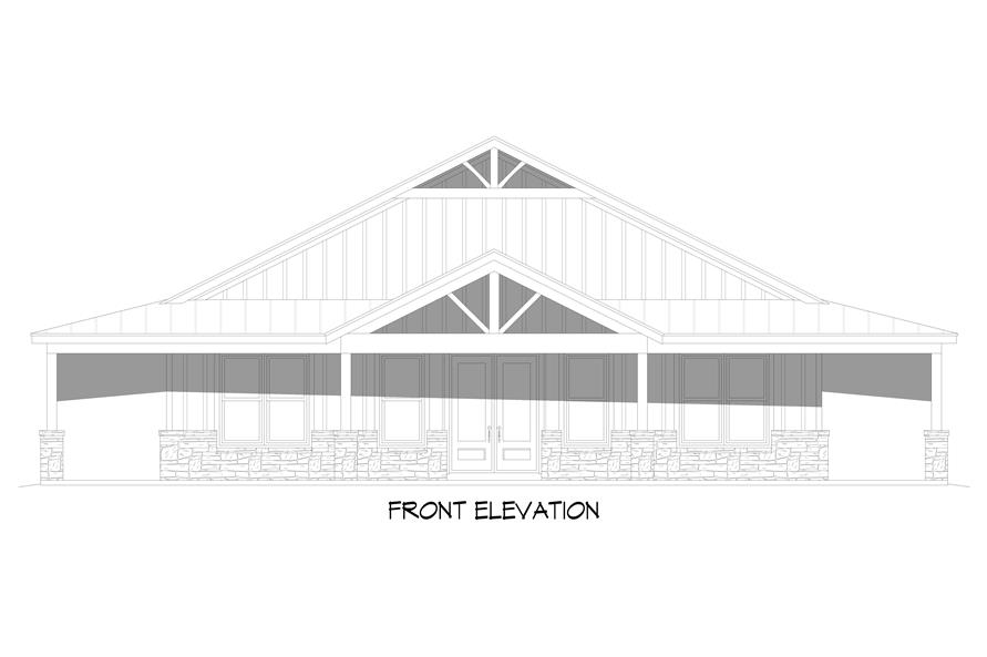 Home Plan Front Elevation of this 3-Bedroom,2393 Sq Ft Plan -196-1842