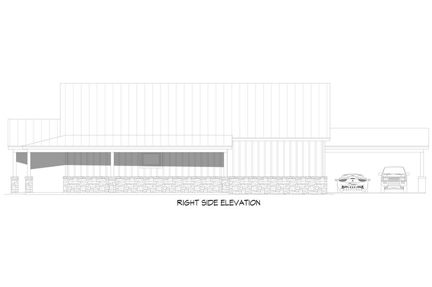 Home Plan Right Elevation of this 3-Bedroom,2393 Sq Ft Plan -196-1842