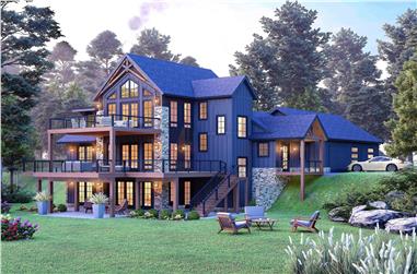 4-Bedroom, 4003 Sq Ft Transitional Home Plan - 196-1843 - Main Exterior