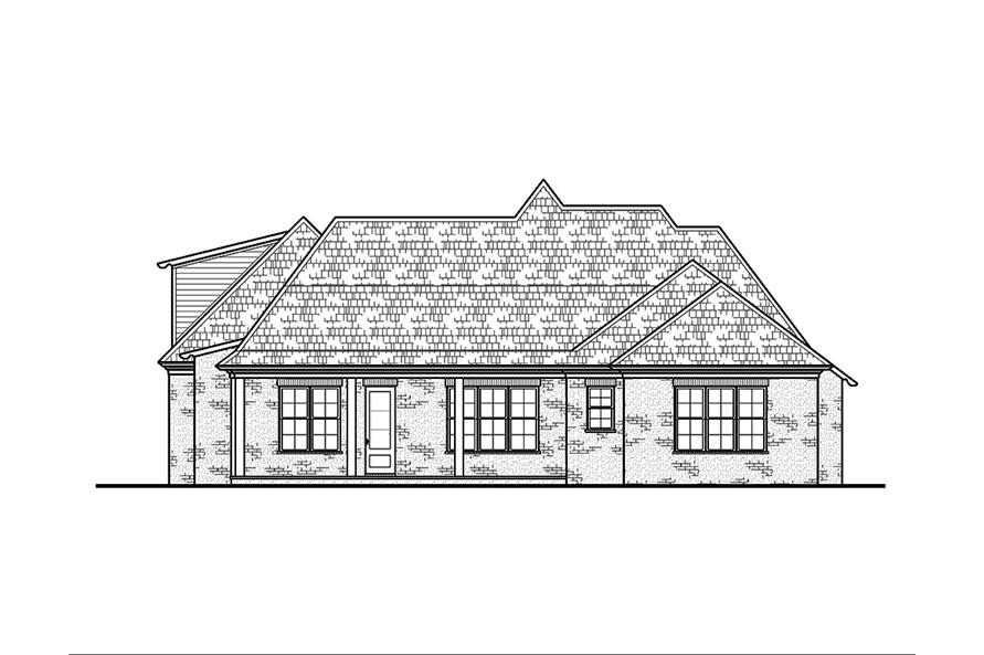 Home Plan Rear Elevation of this 5-Bedroom,3004 Sq Ft Plan -197-1003