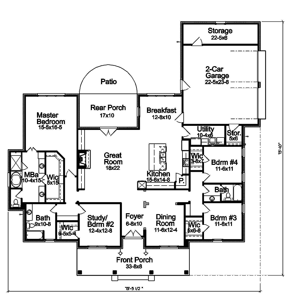 4 Bedrm, 2593 Sq Ft French House Plan #197-1011