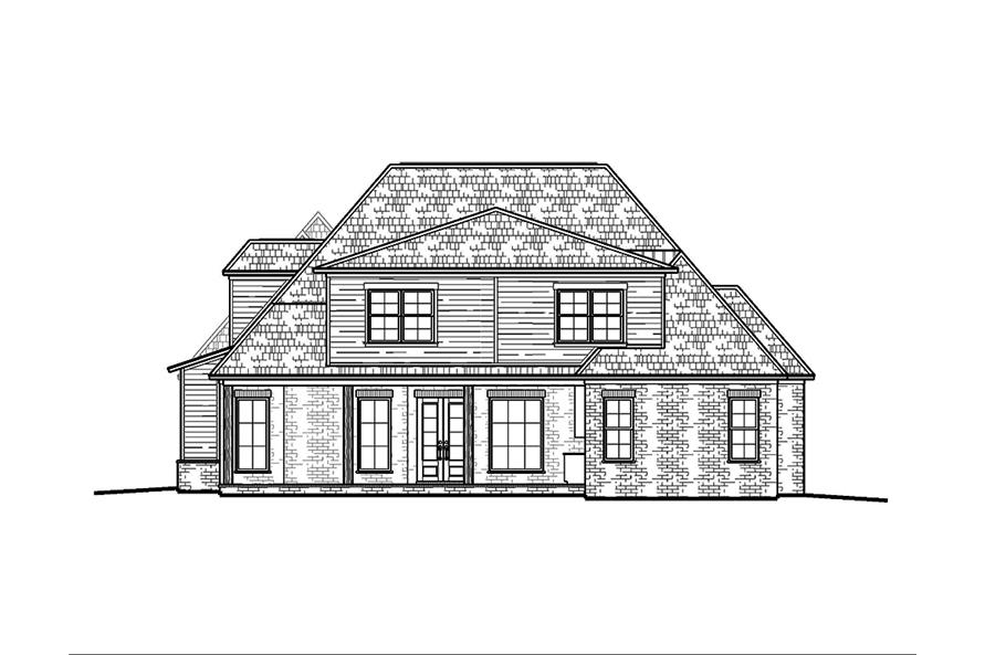 Home Plan Rear Elevation of this 4-Bedroom,2920 Sq Ft Plan -197-1019