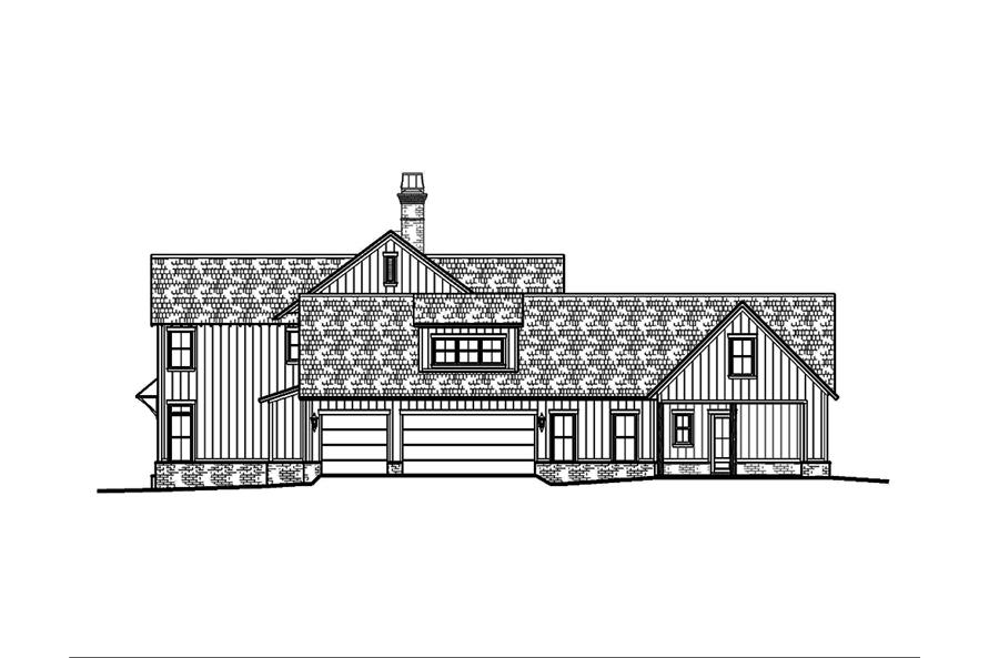 Home Plan Right Elevation of this 5-Bedroom,3775 Sq Ft Plan -197-1023
